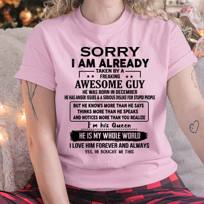 December - Awesome Guy - Perfect gift for your girlfriend or wife From Husband - CCDI12 (SKUT08-11-12)