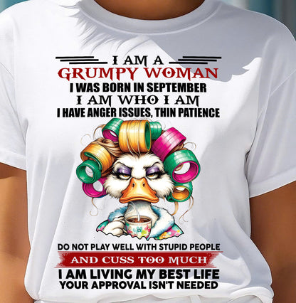 SEPTEMBER - GRUMPY WOMAN - BIRTHDAY SHIRT FOR WOMEN - FMA / CCDI09 (SKU26T-01-22-09)