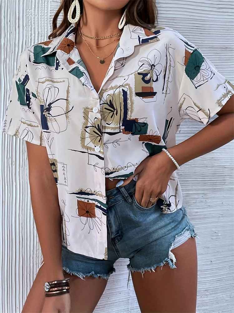 Hawaiian Shirt – Hawaiian Resort Shirt for Women – Short Sleeve