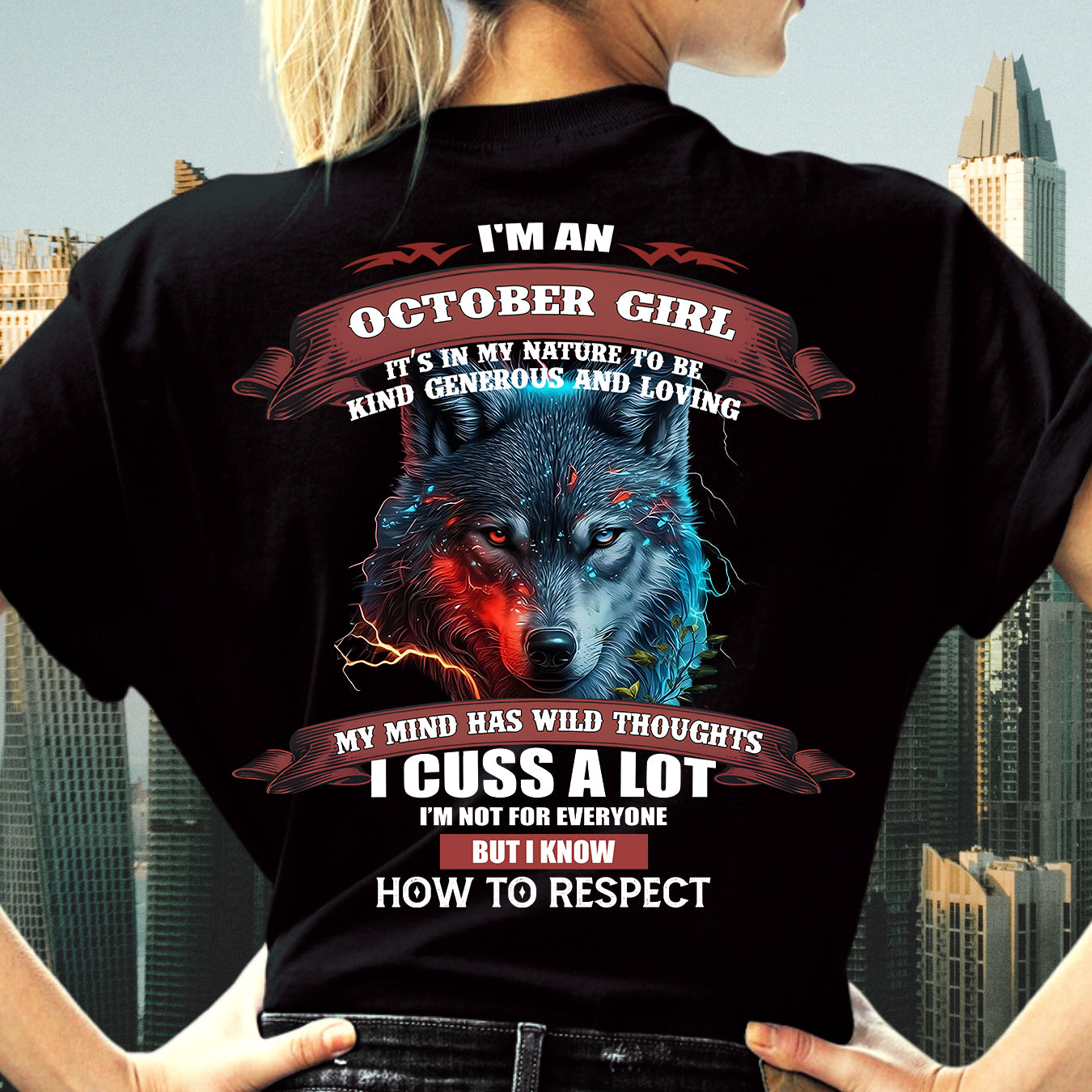 OCTOBER - KIND, GENEROUS AND LOVING GIRL - BIRRTHDAY T-SHIRT FOR WOMAN - FMA / CCDI10 (SKU12-300-10)