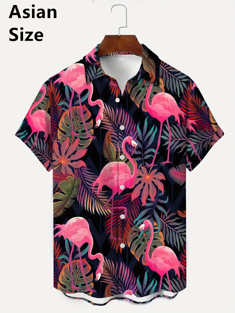 Hawaiian Shirt – 3D Print Hawaiian Shirt – Men’s Loose Plus Size Beachwear