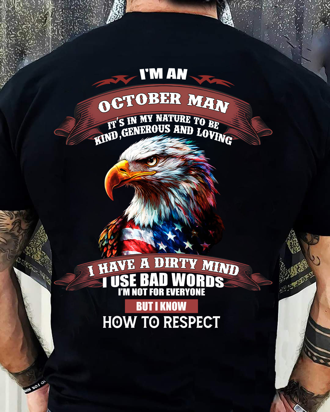 OCTOBER - KNOW HOW TO RESPECT - BIRTHDAY T-SHIRT FOR MEN - MALE / CCDI10 (SKU12-311-10)