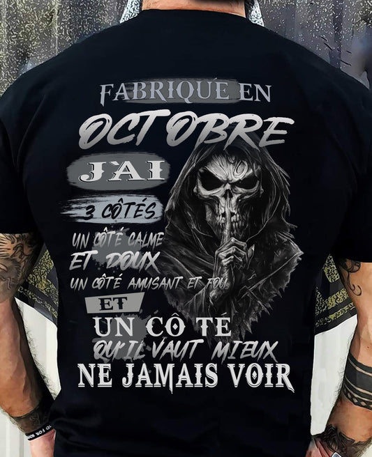 Fabriqué en Octobre – J’ai 3 Côtés | T-Shirt Homme Caractère Fort - male fr10 / CCDI10 (SKU26T-01174-10)