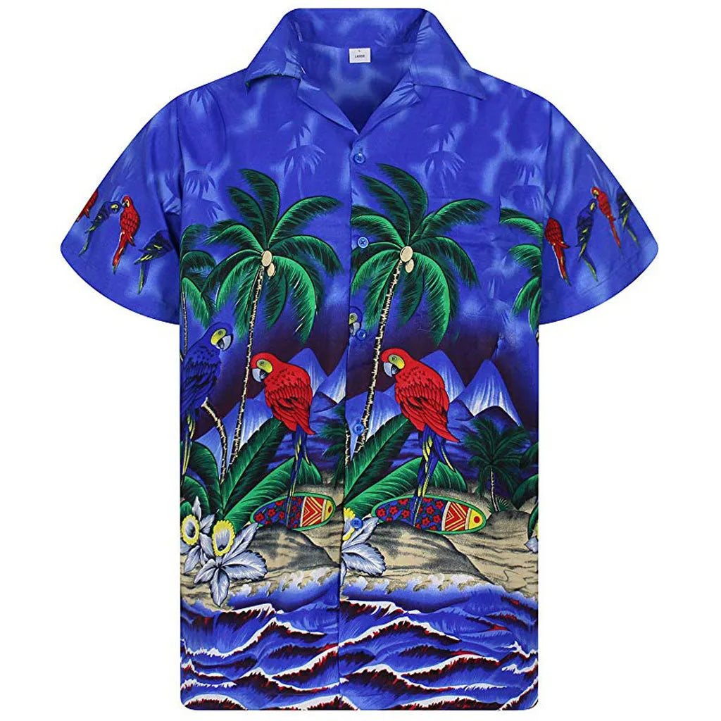 Hawaiian Shirt – Unisex 3D Palm Tree Hawaiian Shirt – Casual Summer Top