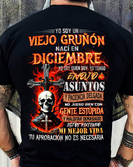 Diciembre - Viejo Gruñón - Camiseta Divertida de Calavera con Problemas de Ira - Regalo Perfecto Para Ti - male ES12 / CCDI12 (SKU26T-01203-12)