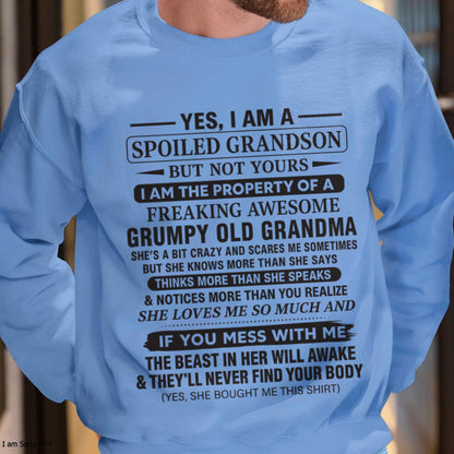 Yes I’m A Stubborn Grandson T-Shirt – Birthday Gift From Grandma / Woman - ccdi00 (SKU10-171-00)