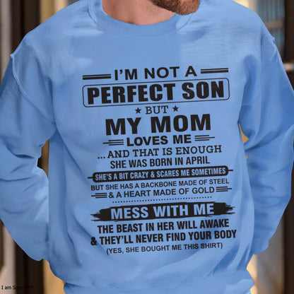 April - "I'M NOT A PERFECT SON BUT MY MOM LOVES ME" - Birthday Gift From April Mom / Woman - ccdi04 (SKU10-147-04)