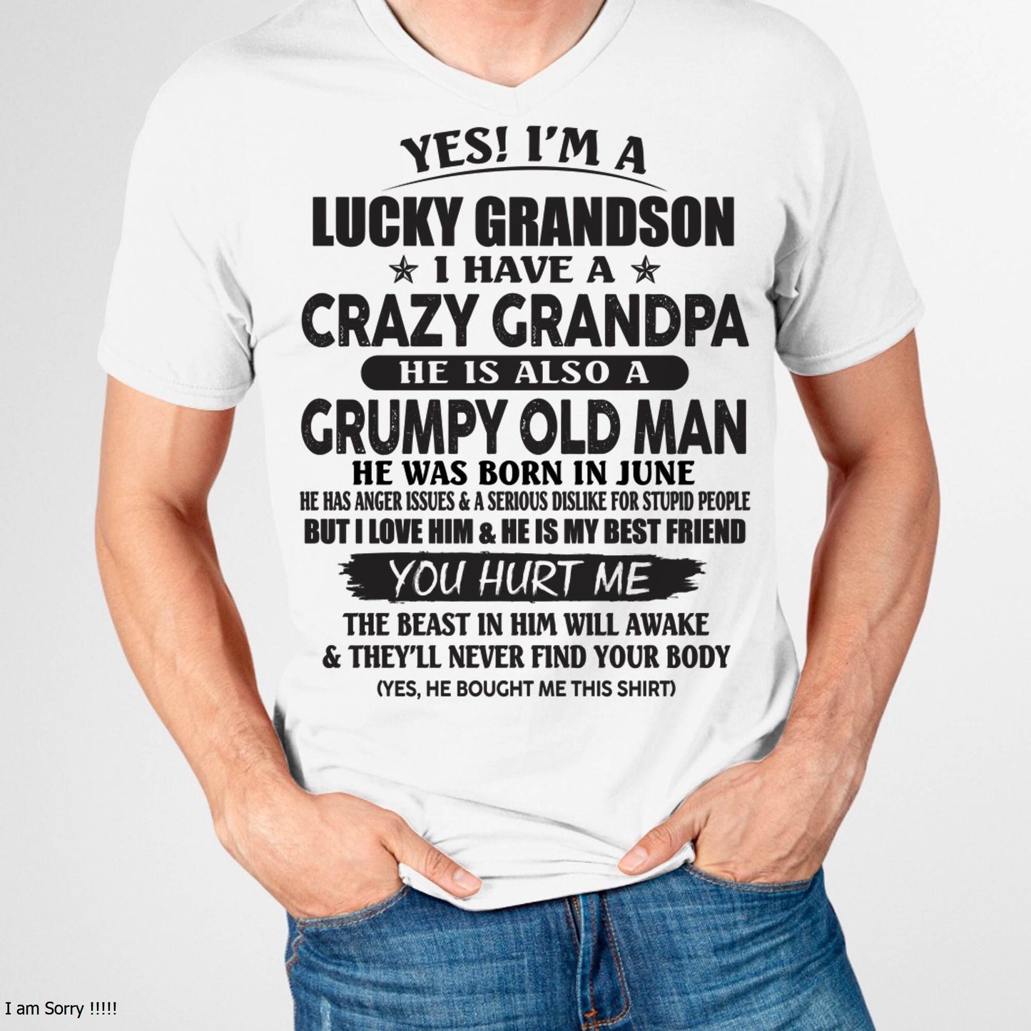 JUNE - LUCKY GRANDSON OF CRAZY GRANDPA -  PERFECT GIFT FROM GRANDPA - ccdi06 (SKU12-145-06)