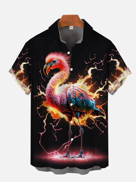 Hawaiian Shirt – Funny Animal Print Shirt – Bald Pig, Donkey & Lamb Retro Summer Style