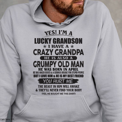 APRIL - LUCKY GRANDSON OF CRAZY GRANDPA -  PERFECT GIFT FROM GRANDPA - ccdi04 (SKU12-145-04)