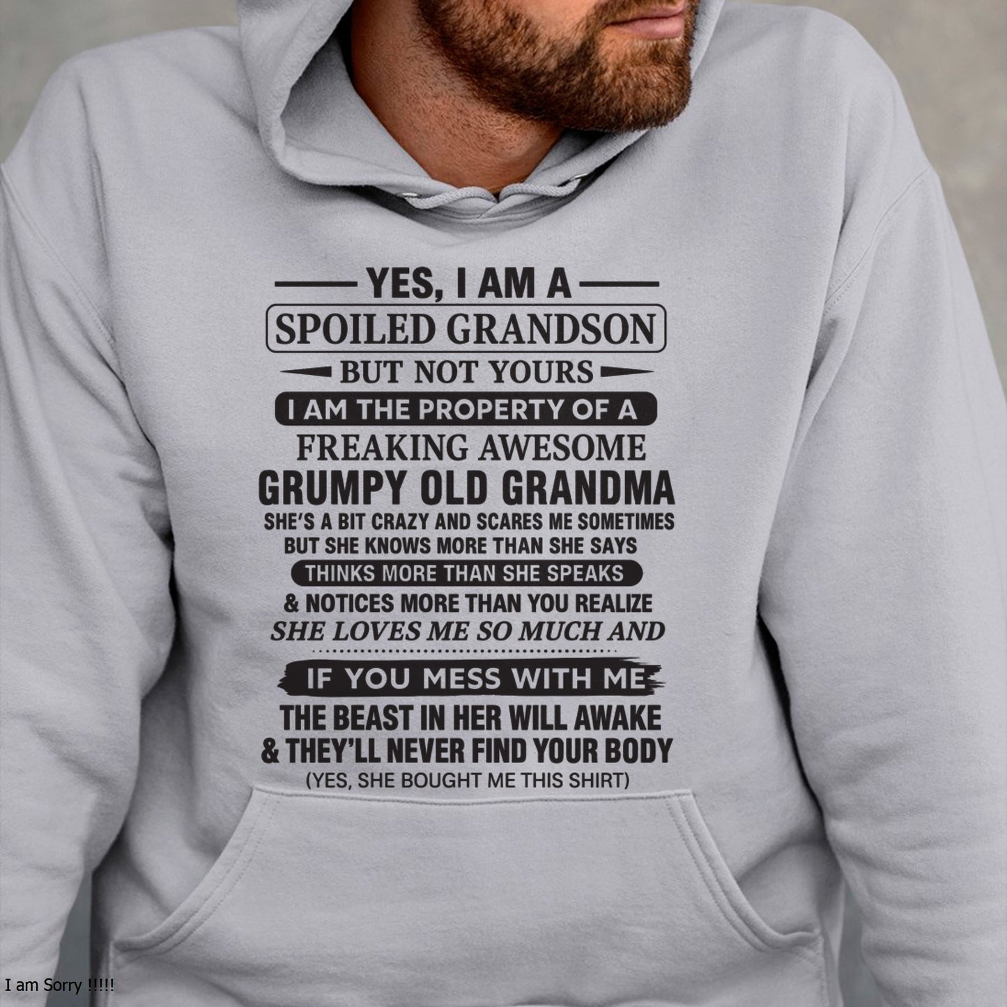 Yes I’m A Stubborn Grandson T-Shirt – Birthday Gift From Grandma / Woman - ccdi00 (SKU10-171-00)