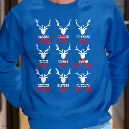 Christmas Shirts for Family, Funny christmas shirts, Christmas Unisex T-Shirt/Hoodie/Sweatshirt HLT00 - Funny Christmas Deer Hunters All of Santa_s Reindeer design T-Shirt