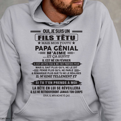 FÉVRIER - Oui, je suis un garçon têtu – T-shirt | Cadeau d’anniversaire de papa pour son fils - ccdi02 / fr02 (SKU12-260-02)