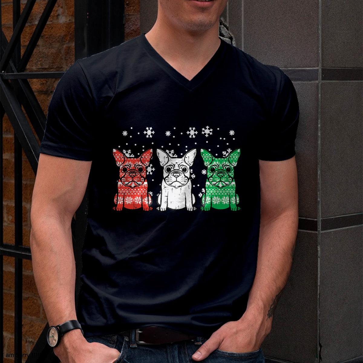 Christmas Shirts for Family, Funny christmas shirts, Christmas Unisex T-Shirt/Hoodie/Sweatshirt HLT00 - Christmas French Bulldogs Xmas Frenchie Dog Men Women Kids T-Shirt