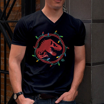 Christmas Shirts for Family, Funny christmas shirts, Christmas Unisex T-Shirt/Hoodie/Sweatshirt HLT00 - Jurassic World T-Rex Christmas Lights T-Shirt