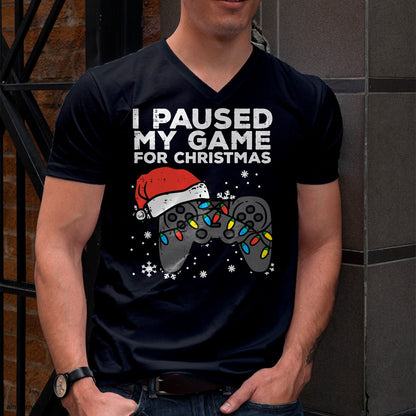 Christmas Shirts for Family, Funny christmas shirts, Christmas Unisex T-Shirt/Hoodie/Sweatshirt HLT00 - Paused My Game Christmas Gamer Xmas Men Boys Kids Youth Teen T-Shirt