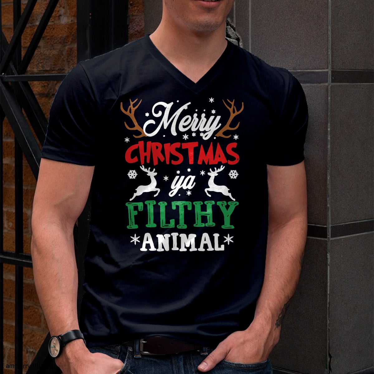 Christmas Shirts for Family, Funny christmas shirts, Christmas Unisex T-Shirt/Hoodie/Sweatshirt HLT00 - Merry Christmas Animal Filthy Ya Xmas Pajama T-Shirt