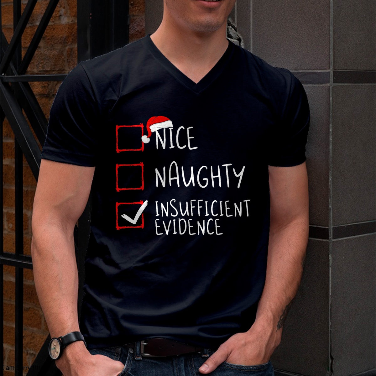 Christmas Shirts for Family, Funny christmas shirts, Christmas Unisex T-Shirt/Hoodie/Sweatshirt HLT00 - Nice Naughty Insufficient Evidence Christmas Santa Claus T-Shirt