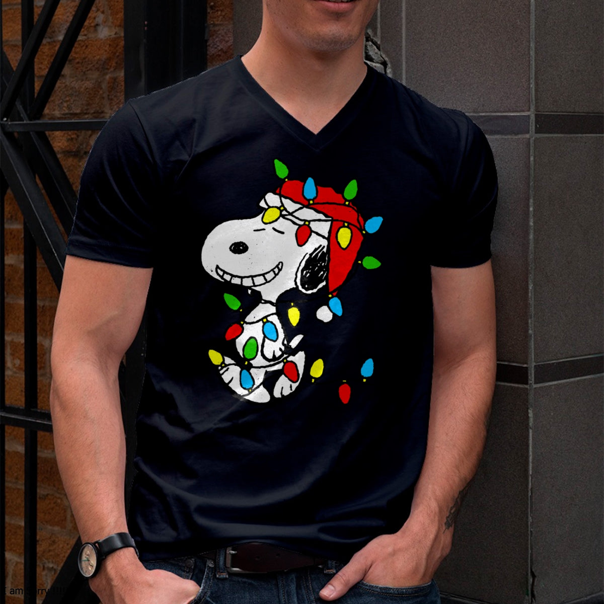 Christmas Shirts for Family, Funny christmas shirts, Christmas Unisex T-Shirt/Hoodie/Sweatshirt HLT00 - Peanuts - Christmas Snoopy X-Mas Lights Long Sleeve T-Shirt