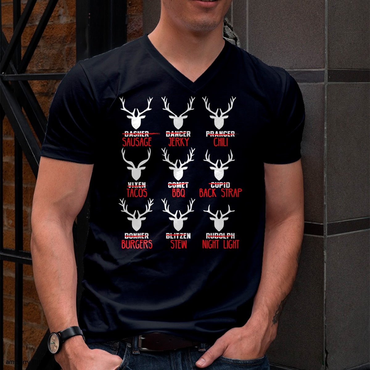 Christmas Shirts for Family, Funny christmas shirts, Christmas Unisex T-Shirt/Hoodie/Sweatshirt HLT00 - Funny Christmas Deer Hunters All of Santa_s Reindeer design T-Shirt