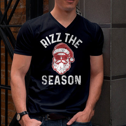 Christmas Shirts for Family, Funny christmas shirts, Christmas Unisex T-Shirt/Hoodie/Sweatshirt HLT00 - Rizz The Season Funny Christmas Rizzmas Santa Claus Rizzler T-Shirt