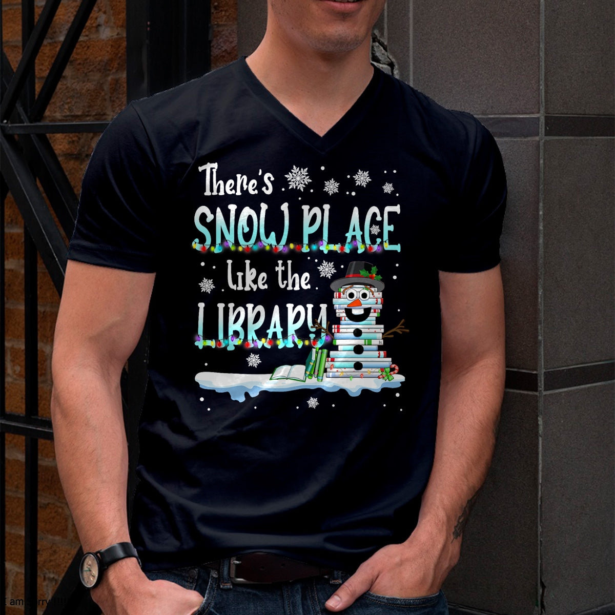 Christmas Shirts for Family, Funny christmas shirts, Christmas Unisex T-Shirt/Hoodie/Sweatshirt HLT00 - Librarian There's Snow Place Like The Library Christmas Snow T-Shirt