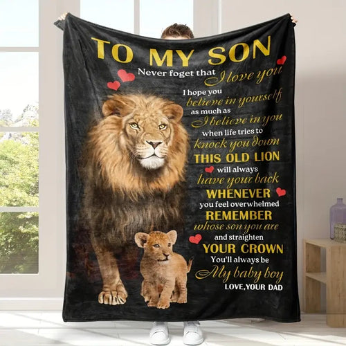 BLANKET FOR SON FROM DAD – COMFORT & WARMTH GIFT Sherpa Fleece Blanket - FULL (SKUB12-56)