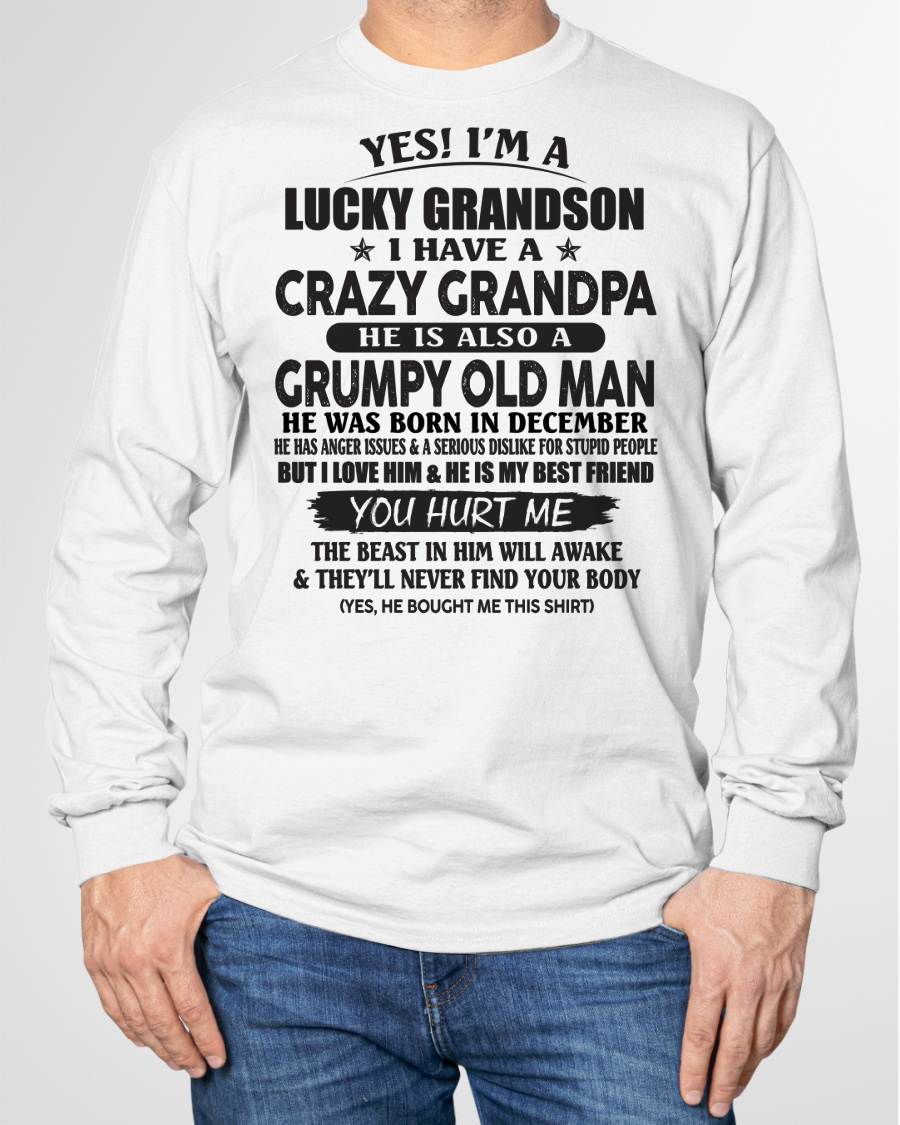 DECEMBER - LUCKY GRANDSON OF CRAZY GRANDPA -  PERFECT GIFT FROM GRANDPA - ccdi12 (SKU12-145-12)