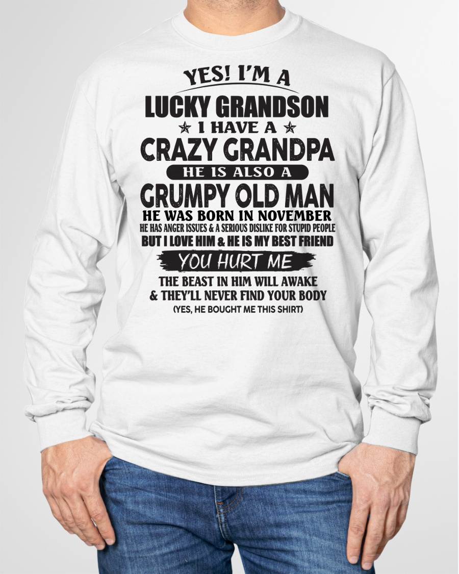 NOVEMBER - LUCKY GRANDSON OF CRAZY GRANDPA -  PERFECT GIFT FROM GRANDPA - ccdi11 (SKU12-145-11)