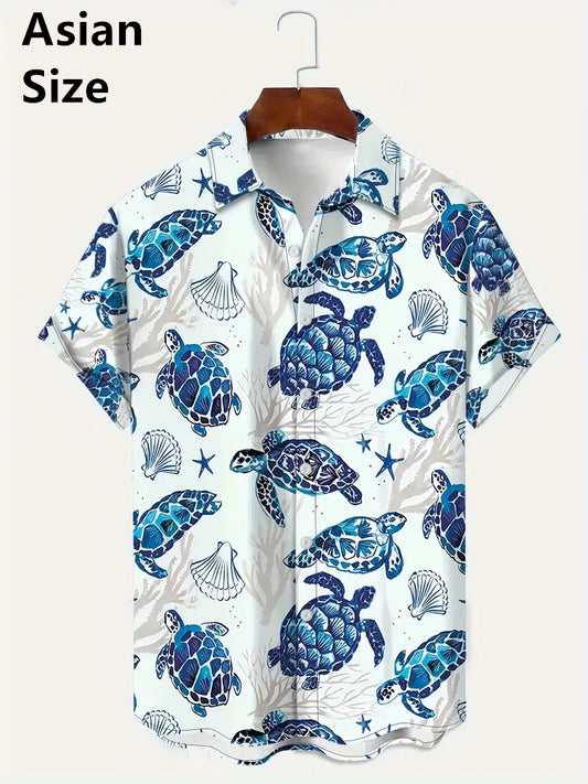 Hawaiian Shirt – 3D Print Hawaiian Shirt – Men’s Loose Plus Size Beachwear