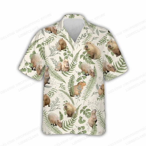 Hawaiian Shirt – Capybara Animal Hawaiian Shirt – Unisex Summer Beachwear