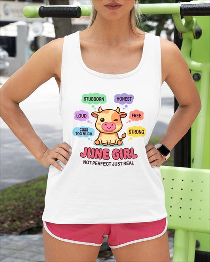 JUNE GIRL, NOT PERFECT JUST REAL - Birthday Gift For June Girls - fma ccdi06 - (SKU2604-161-06)