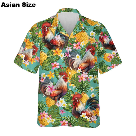 Hawaiian Shirt – Funny Animal Print Shirt – Bald Pig, Donkey & Lamb Retro Summer Style