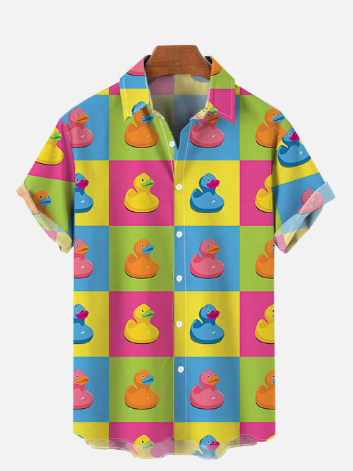 Hawaiian Shirt – Cute Duck 3D Print Hawaiian Shirt – Unisex Harajuku Style