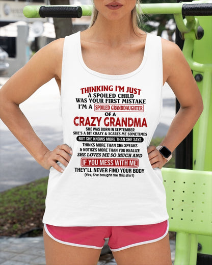 ccdi09 - Spoiled Granddaughter Of A Crazy Grandma - Birthday Gift From September Grandma (SKU2605-377-09)