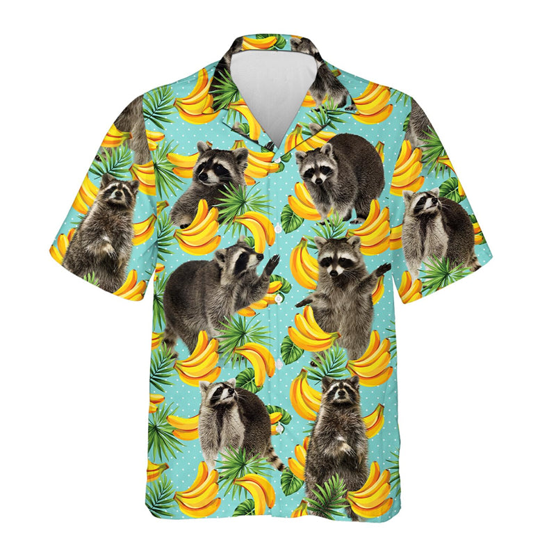 Hawaiian Shirt – Funny Raccoon 3D Hawaiian Short Sleeve Shirt