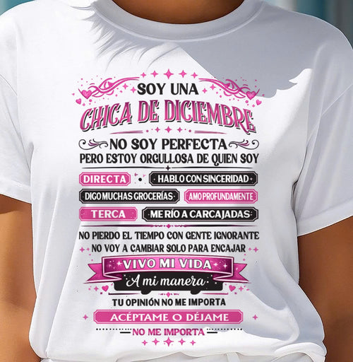TBN12 - SOY UNA CHICA DE DICIEMBRE NO SOY PERFECTA PERO ESTOY ORGULLOSA DE QUIEN SOY - ccdi12 / fma (SKU2603-362-12)