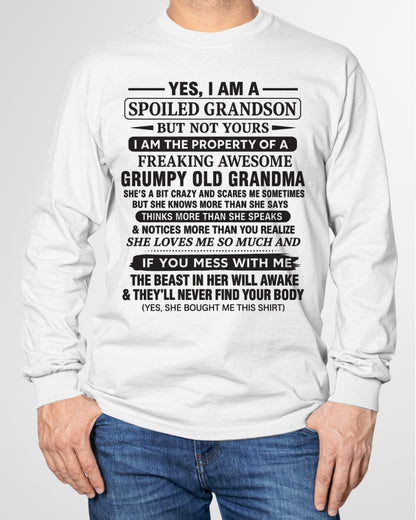 Yes I’m A Stubborn Grandson T-Shirt – Birthday Gift From Grandma / Woman - ccdi00 (SKU10-171-00)