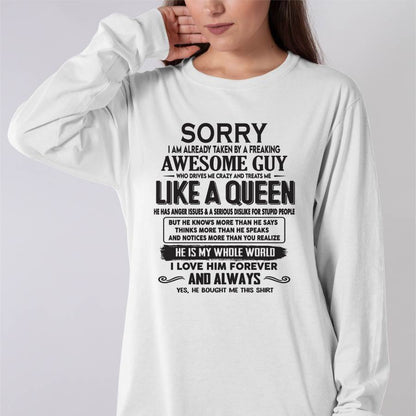 Sorry I am already taken by a freaking awesome guy - Gift for Wife From Husband - CCDI00 (SKU08-25-00)