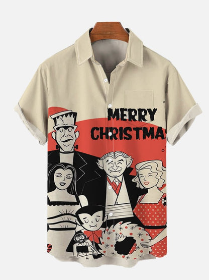 Hawaiian Shirt – Gradient Blue Spider Print Halloween Shirt – Breathable Short Sleeve Fashion Top