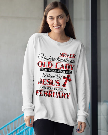 FEBRUARY - NEVER Underestimate an OLD LADY WHO IS COVERED BY THE Blood Of JESUS - ccdi02 FMA (SKU2605-69-02)
