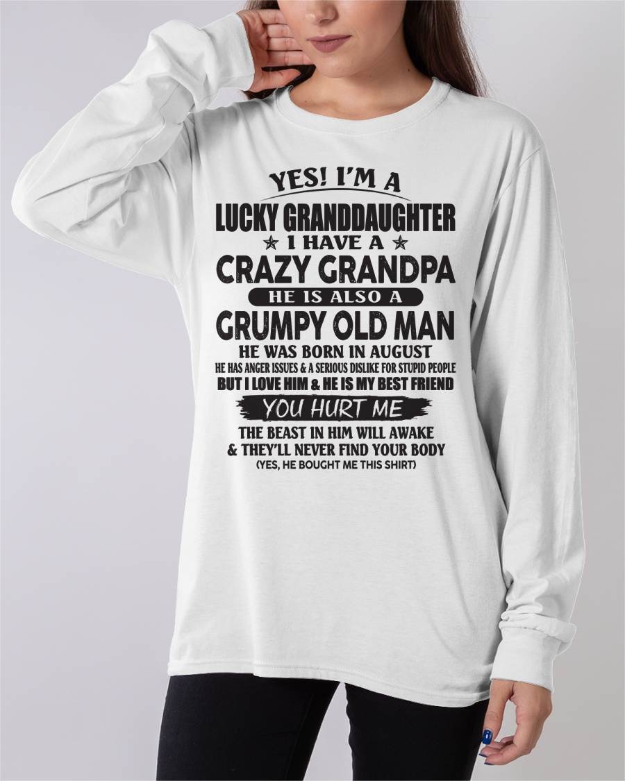 AUGUST - LUCKY GRANDDAUGHTER OF CRAZY GRANDPA - PERFECT GIFT FOR YOUR GRANDDAUGHTER FROM GRANDPA - ccdi08 (SKU10-150-08)