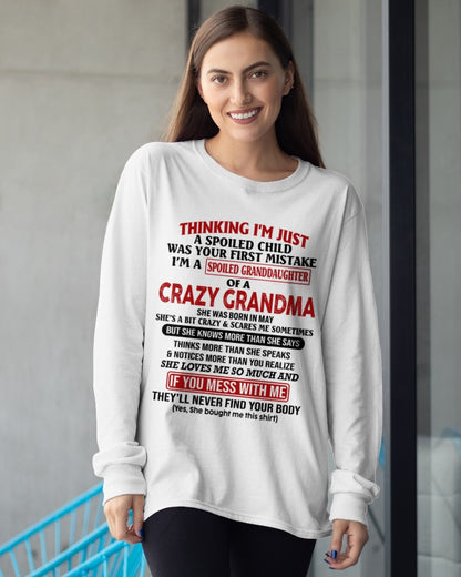 ccdi05 - Spoiled Granddaughter Of A Crazy Grandma - Birthday Gift From May Grandma (SKU2605-377-05)