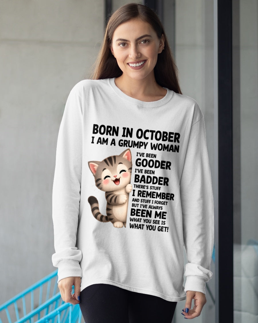 BORN IN OCTOBER, I AM A GRUMPY WOMAN - Birthday Gift For October Girls - FMA ccdi10 (SKU2605-209-10)