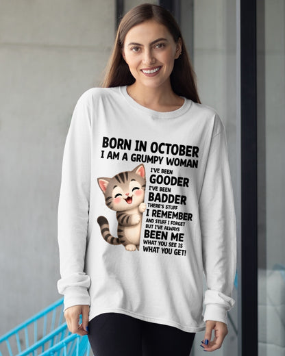 BORN IN OCTOBER, I AM A GRUMPY WOMAN - Birthday Gift For October Girls - FMA ccdi10 (SKU2605-209-10)