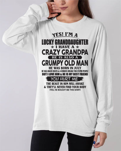 JULY - LUCKY GRANDDAUGHTER OF CRAZY GRANDPA - PERFECT GIFT FOR YOUR GRANDDAUGHTER FROM GRANDPA - ccdi07 (SKU10-150-07)