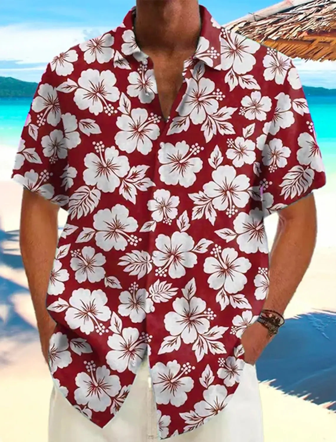 Hawaiian Shirt – Men's Summer Hawaiian Flower Shirt – Casual Beachwear