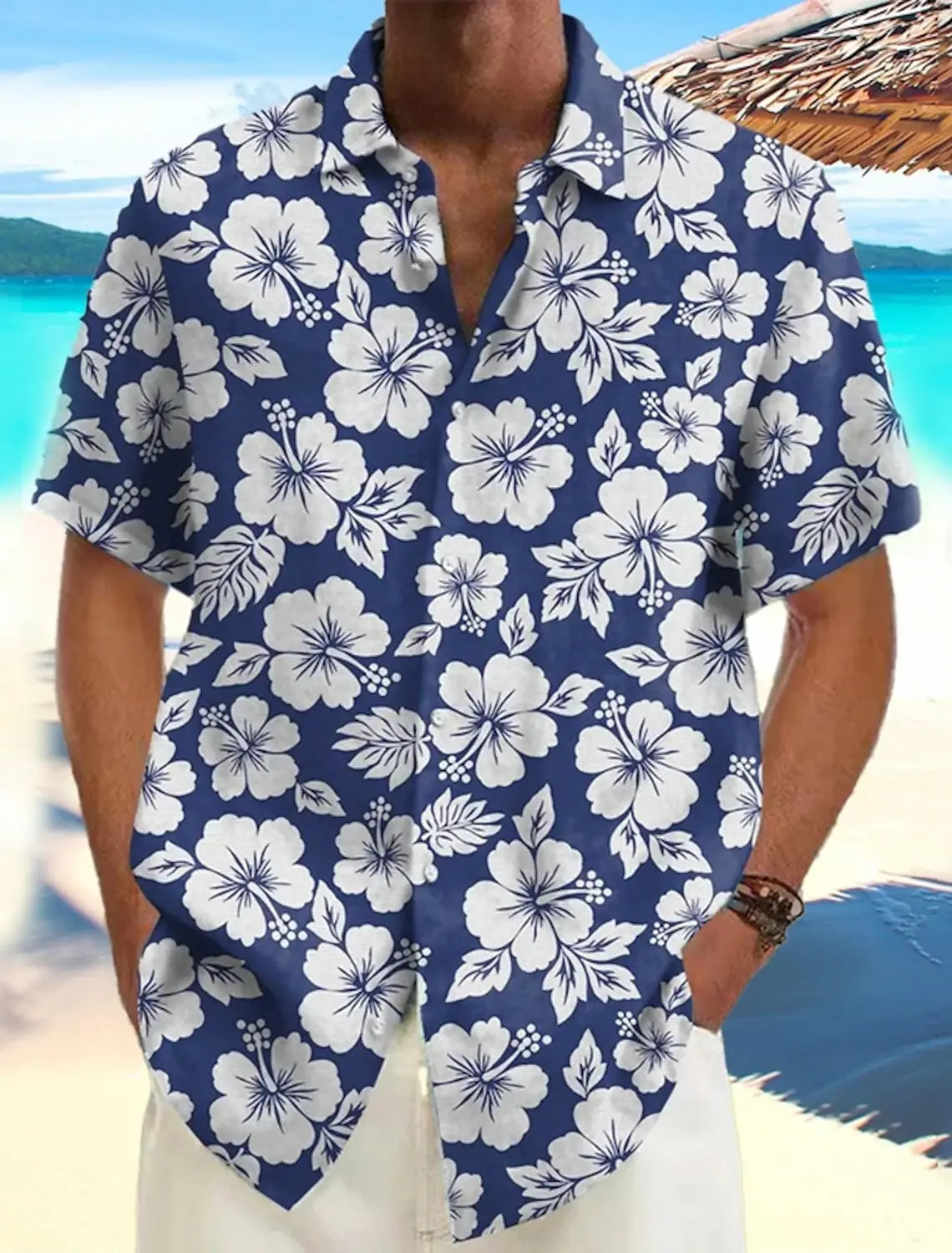Hawaiian Shirt – Men's Summer Hawaiian Flower Shirt – Casual Beachwear