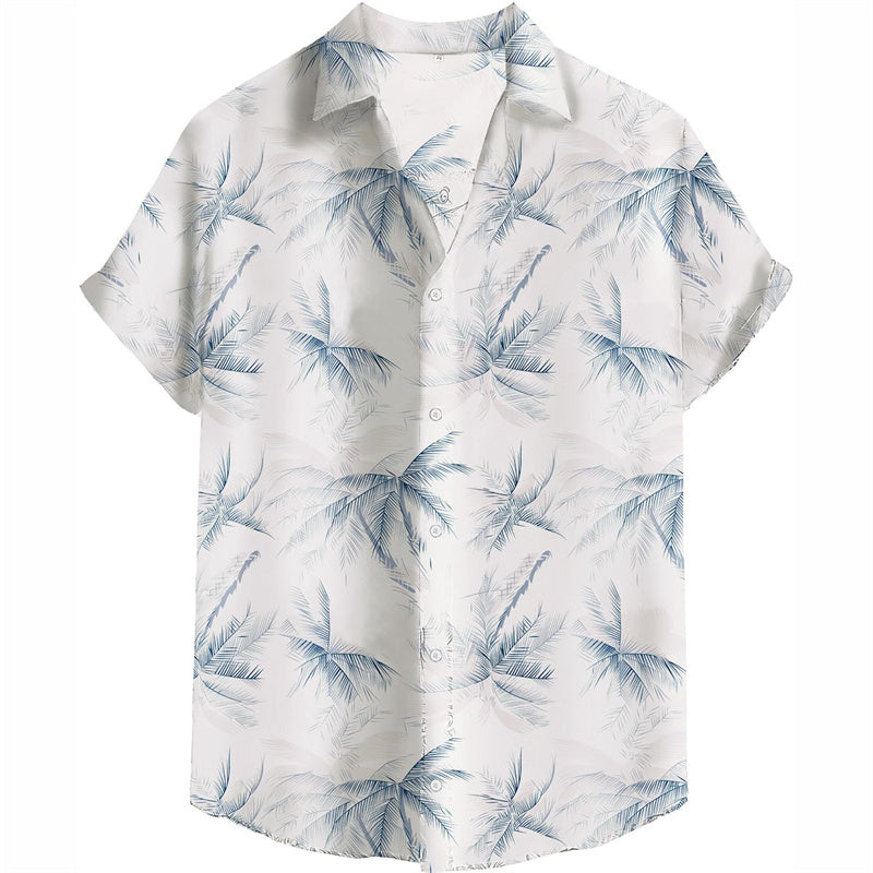 Hawaiian Shirt – Tropical Palm Tree 3D Print Hawaiian Shirt – Men’s Casual Beachwear