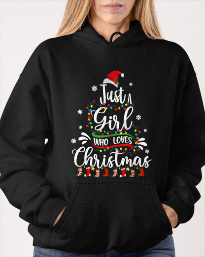 Merry Christmas Just A Girl Who Loves Christmas Tree Xmas T-Shirt (SKU-MRCM-20) FMA